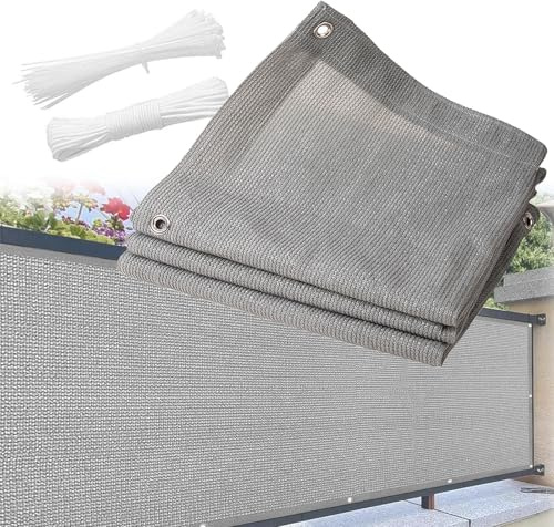 Vela ombreggiante per balcone, patio e giardino, 5 x 5 m, protezione UV al 90%, traspirante e impermeabile, frangivento e privacy, ideale per esterni