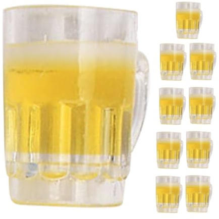 VANZACK 10pièces Lot de Verres à Bière Miniatures pour Maison De Poupée Modèles Résine Décorations Intérieures