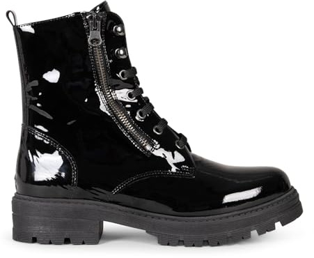 MILITAR – Botas militares de mujer NEGRO CHAROL, EU 39