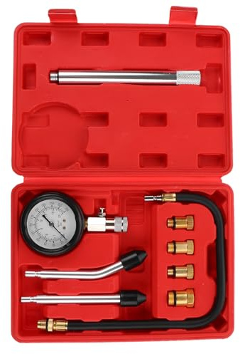 Healeved Kit de Probador de Compresión de Cilindros para Automóviles y Motocicletas Manómetro de Compresión Automotriz Varilla Extendida Herramienta Multifuncional para Diagnóstico y