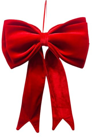 Große Rote Weihnachtsschleifen, 48x63cm Samt Weihnachtsschleifen, Weihnachtsbaum Schleife Weihnachtssamtschleife Saisonale Dekoration Für Weihnachtskranz, Haustür, Kaminsims, Wand