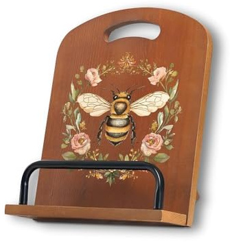 INNObeta Cookbook Stand for Kitchen Counter, Adjustable Tablet Recipe Book Holder, Perfect Gifts for Women, Mom, Grandma on Birthday, Unique Kitchen Decor, Bee