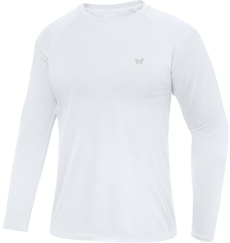 WISMBOX Men's Long Sleeve UV Swim Top, UPF 50+ Sun Protection T-Shirt, Quick Dry Rash Vest for Swimming, Hiking & Fishing
