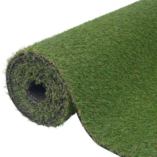 Xolmizyn Artificial Grass Turf Roll 4.92 x 32.81 ft, Realistic Fake Grass Rug for Garden Patio Backyard, Weather-Resistant Polypropylene Green Synthetic Lawn