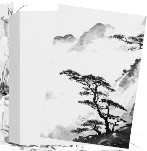 Dtenlur 120 piezas de papel de arroz A4, para pintura y tinta Sumi, papel de dibujo de 297x210mm, papel Xuan blanco para caligrafía china y japonesa, pintura a tinta (Xuan semi-cocido)