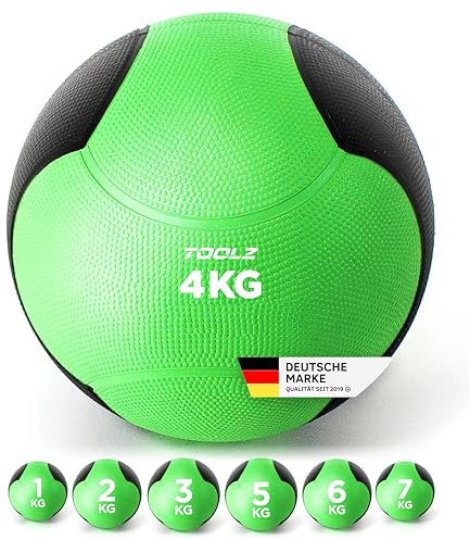 TOOLZ 4 kg Medizinball für effektives Krafttraining - Medicine Ball für das Schnellkraft-, Explosivkraft- und Kraftausdauertraining - 1-7 kg