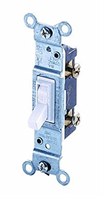 Leviton Silencieux Interrupteur à bascule unipolaire Single Pole 15 A 120 V Blanc CSA Bulk