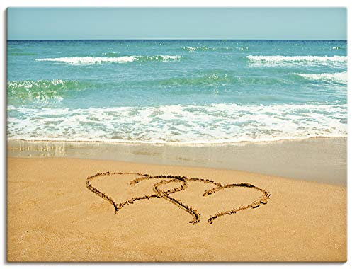 ARTLAND Wanddeko Leinwand Bilder Wandbild 80x60 cm Landschaften Strand T5OB