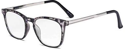 Eyekepper Leser Retro quadratischer Kunststoffrahmen Metall Arms Lesebrille Grau DEMI +1.75