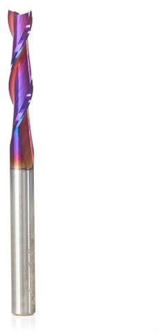 Amana Tool Spektra Extreme Tool Life Coated Solid Carbide Spiral Plunge Router Bit, 46316-K, 1/4 Dia x 1-1/8 CH x 1/4 Shank 3 Inch Long Up-Cut