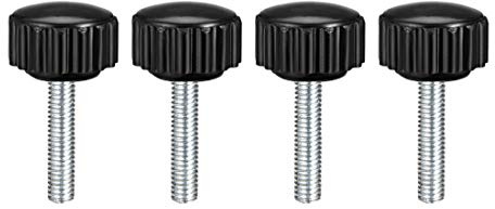 sourcing map 4 Stück Klemmknöpfe Griff M4 x 20mm Außengewinde gerändelt Daumenschraube Typ
