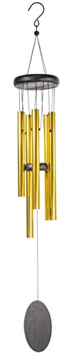 CIM Carillon - Melody 74cm Traditional Gold - Hauteur Totale: 74cm - Inclus Crochet de Suspension – Décoration résistant aux intempéries - Carillon du Vent