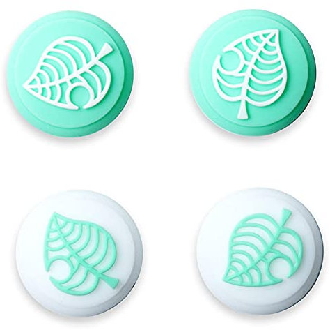 Thumb Grip Set, Joystick Cap Suitable for Nintendo Switch & Lite, Soft Silicone Analog Stick Cap for Joy-Con Controller – Green & White, 4Pcs