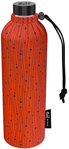 Emil Trinkflasche aus Glas für Mädchen & Jungen isolierte Glasflasche für Schule, Freizeit, Sport: Kinder & Eltern BIO 0,75l Koralle (Weithals)