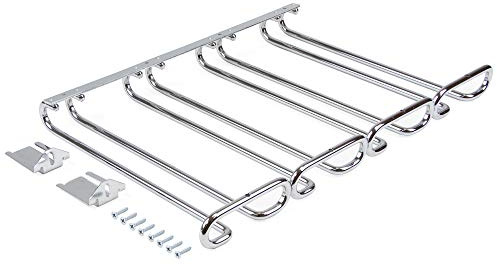 Emuca - Support pour Verres à vin à 4 lignes pour meubles, Porte-verres pour Étagères ou Bars, 280 mm, Acier, finition chromée