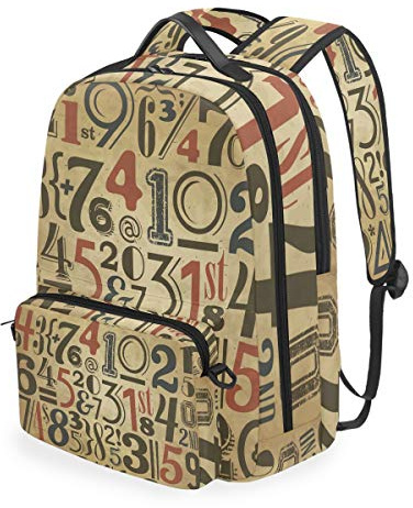 MONTOJ Reisetasche, Zahlen, Kraftpapier, Hintergrund mit Kreuztasche, Campus-Rucksack