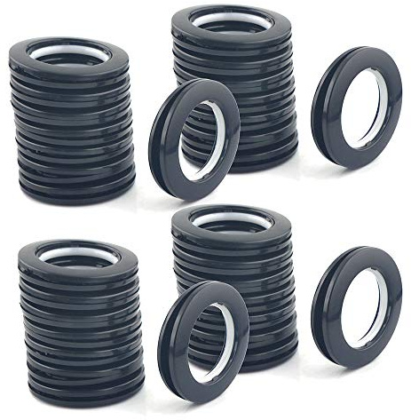 32 Pack Curtain Grommet, Inner Diameter 1-9/16(40mm) Curtain Eyelet Rings Roman Ring Grommet Curtains Grommets kit for Casement Eyelet Tool Accessory (Black)