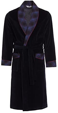 Robe de chambre pour hommes Revise Vasco RE-104 Velours – Bleu foncé 1034 – S