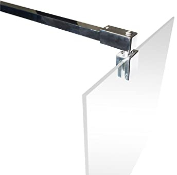 Schulte Stabilisator für 5-8 mm Glas, 122 cm kürzbar und winkelbar, Chromoptik, Haltestange für Glas/Wand Stabilisation, Wandhalterung für Duschwand