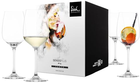 Eisch 4-teiliges Gläser-Set im farbigen Geschenkkarton, Superior SensisPlus, Spülmaschinenfest - Chardonnaygläser