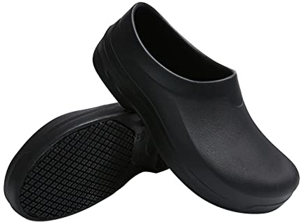 Men's and Women's Comfortable and Ultra Slip Resistant Shoes, Non Slip Work Shoes for Healthcare and Food Service Workers Black 10