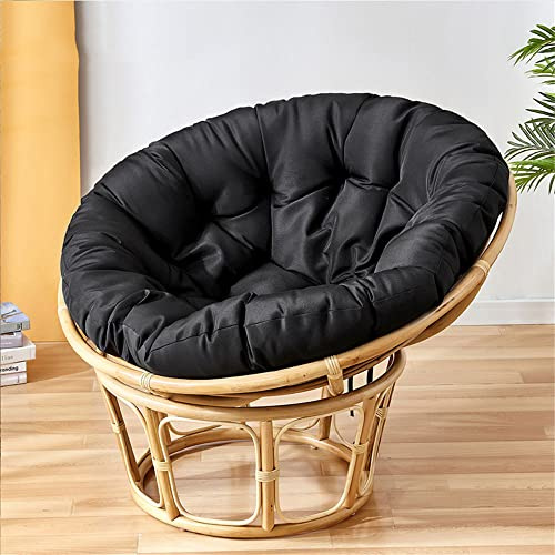 Morbuy Papasansessel Kissen Sitzauflage, Rundes Dicke Stuhlkissen Bequem & Weich Sitzkissen Hängesessel für Indoor Outdoor Garten Stuhlauflage (90x90CM,Schwarz)