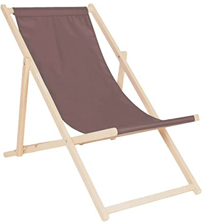Systafex Premium Relaxliege Liegestuhl Strandstuhl Gartenliege Klappliegestuhl Sonnenliege klappbar (braun)