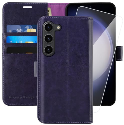 MONASAY Wallet Case for Samsung S23+Plus with 3 Card Holders | With a Kickstand, RFID Blocking, 6.6 feet of shock absorption, PU Leather, Strong Magnetic Closure, Fits 6.6 inch ONLY