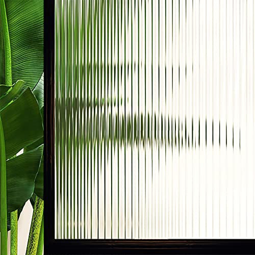 Hoonng Window Film Privacy, Reeded Fluted Look, 44.5x200cm