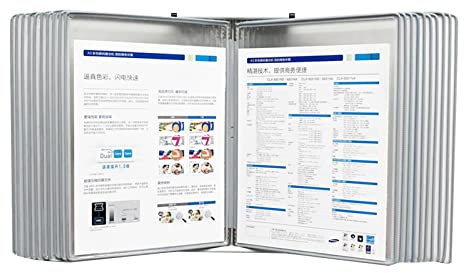 PROPFE Desktop-Referenzsystem mit 20 Displaytaschen, an der Wand befestigter Flip-Aktenhalter, Schreibtisch-Referenz-Organizer für A4-Dokumentreferenz und -aufbewahrung
