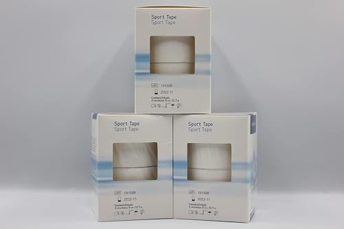 Asiamed Sport Tape – Bande adhésive pour bandages 5 cm x 13,7 m – 6 pcs – Viscose naturelle