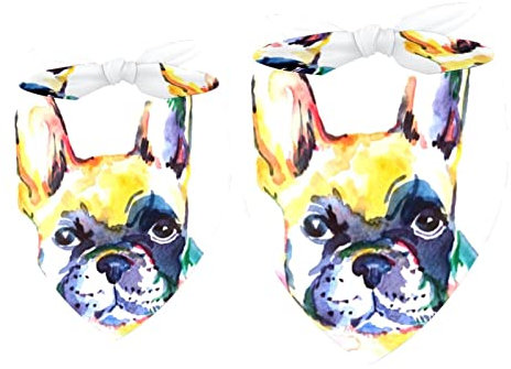 Hundehalstuch, bunt, französische Bulldogge, Mädchen, Jungen, Lätzchen, Hundeschal, Zubehör für kleine, mittelgroße und große Hunde, Welpen, Katzen, Haustiere, 2 Stück