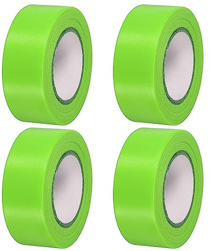 PATIKIL Absperrband Flatterband Warnband | 25mm x 30m PVC Nicht Klebend | 4 Stück Markierungsband für Bäume Hochzeiten Gefahrenbereiche Außenbereich - Grün