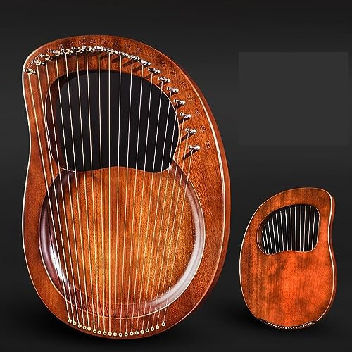 YLWX 16-Ton-Lyre Harfe, 16-saitige Kleine Lyre-Harfe, Tragbare Liraqin-Kleinmusikinstrumente for Anfänger (Color : 19-String-Board-Vintage)
