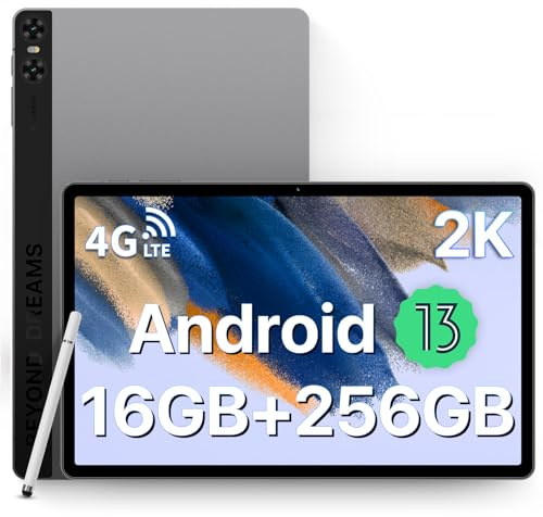 UMIDIGI Tablet 11 Pulgadas, 16(8+8) GB RAM+256GB ROM (1TF) Android 13, Dual SIM 4G con Lapiz, 7500mAh, 2K, 2000 * 1200HD, 13MP, Octa-Processor/GPS/BT5.0/Face ID-A15 Tab Tableta
