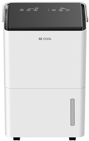 BE COOL Luftentfeuchter 20 Liter pro Tag – Design Luftentfeuchter mit Soft-Touch-Panel, Timer, Entfeuchtung ca. 20l/24h, 4l Wassertank, Weiß – Ideal für private oder geschäftliche Nutzung