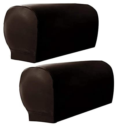 Rfeeuubft Armlehnenschoner für Sessel, 2 Stück Armlehnenschoner aus ultradickem und weichem PU-Leder für neigbare Sofas, Stühle B