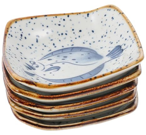 Cabilock 5 Piezas platillo de cerámica platos aperitivos platos para aperitivos vajilla cuenco japones pasta bandejas de salsa platos de ceramica salsa de soja Sushi merienda Reutilizable