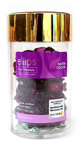 Ellips huile de beauté capillaire à l'huile marocaine, type pot (50 capsules), Nutri Color (paquet de 1)