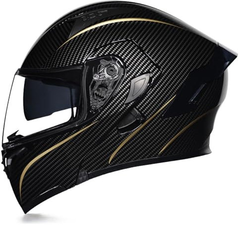 Motorrad Klapphelm mit Sonnenblende Helm Motorradhelm ECE Zertifiziert Integralhelme Vollvisierhelm Mit Doppelvisier Motorradhelm Klappbar Für Herren Damen 23,L