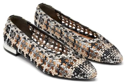 GIOSEPPO Ballerine in Pelle Intrecciata Westerly, Nero, 39 EU