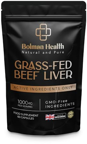 Grass-Fed Beef Liver Capsules | 1000mg Freeze-Dried Bovine Liver | Supports Energy, Immunity, Metabolism & Vitality | 60 Capsules | Nutrient-Dense Organ Supplement | Non-GMO | Gluten-Free