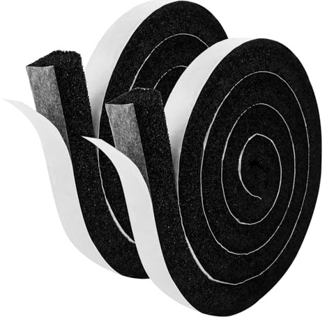 SHUESS 2 Rollen Dichtungsband Selbstklebend,Moosgummi Selbstklebend 25mm(B) x25mm(D), Schaumstoff Dichtungsband für Fenster Türdichtungen Siegel Anti-Kollision Schalldämmung, Gesamtlänge 4 m