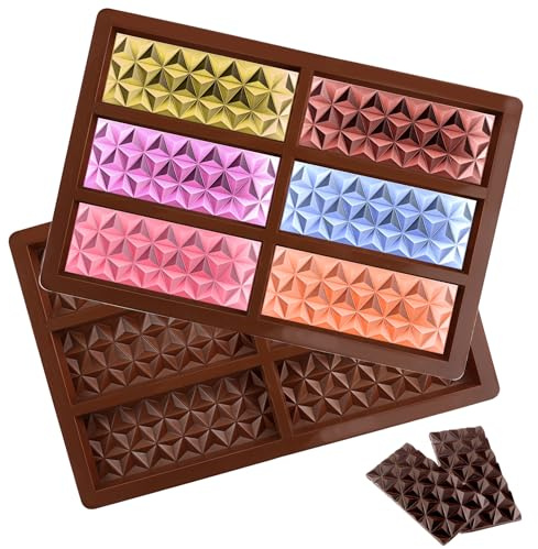 2 Stück Schokoladenform Diamant Silikon Form Schokolade Silikonformen Schokoladenform Tief, Diamant Silikonform Schokolade Schokoladen Form Chocolate Mold Für DIY Backen Praline SüßIgkeiten