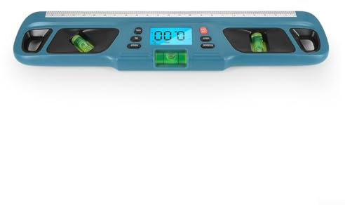 HW200 Elektronische digitale Wasserwaage mit Magnetfuß, umgekehrte Anzeige, Neigungsmodi geeignet für Maschinen, Kommunikationsinstallation (Cyan)