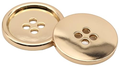 Wambere 20 Stück Knöpfe 25mm Metallknöpfe 4 Loch Knöpfe Bastelknöpfe Runde Hemdknöpfe Zierknöpfe Mantelknöpfe Windjackenknöpfe Pulloverknöpfe Anzugknöpfe für DIY Kleidungsdekoration,Gold