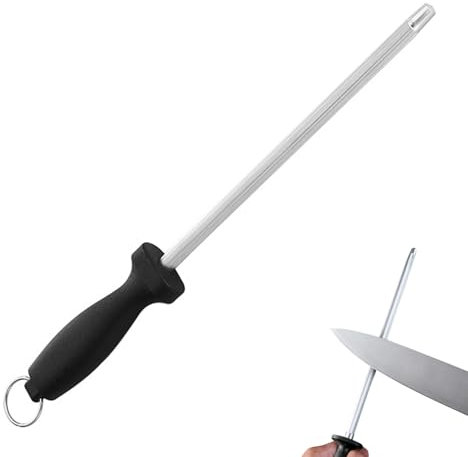 Knife Sharpener Sharpening Steel Diamond Steel Professional Honing Steels Knife Sharpener Rod for Kitchen Knife, Cooking Knife, Butchers and Japanese Knives, Home Gourmet Blade Sharpening Stick