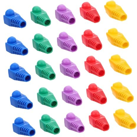 POPETPOP 100 Capuchons de Connecteurs de Câbles Ethernet en PVC Protections Résistantes pour Câbles Cat5 Une Liaison Réseau Stable Couleur Aléatoire