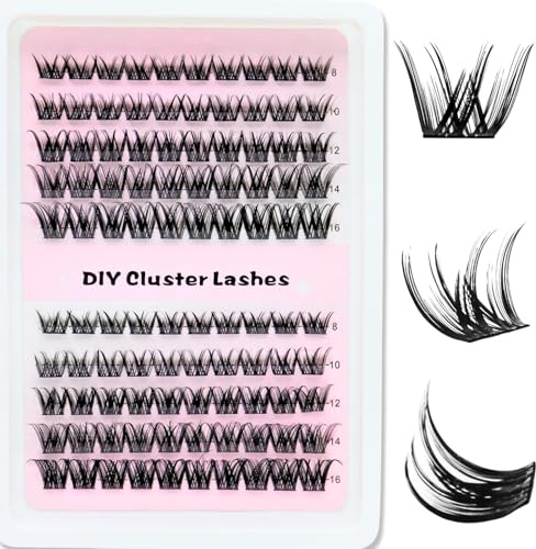 KEYRI 120 Piezas Pestañas Postizas Individual Eyelashes Lash Lift Kit Pestañas Pelo a Pelo para Todos los Looks de Maquillaje Cluster Lashes Kit para Niñas y Mujeres (8-16mm Mix)