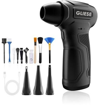 Gliese Electric Air Duster-200000RPM Super Power Cordless Air Duster, Rechargeable Air Blower Compressed Air Spray, Adjustable Mini Blower with Battery, PC Cleaning Set Blower for Laptop, Keyboard